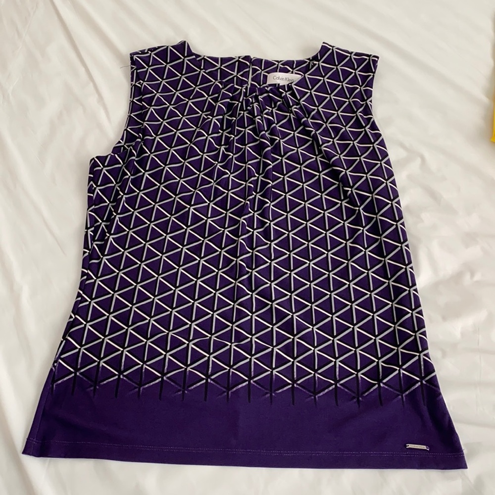 Purple/Black/White Calvin Klein Blouse